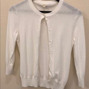 J Crew White 3/4 sleeve cardigan